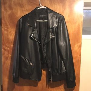 Black leather jacket